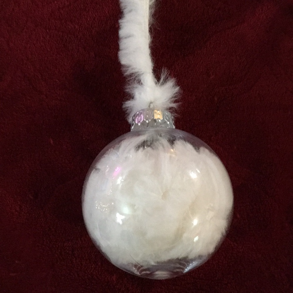 White Feather Christmas Ornament